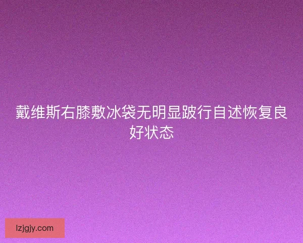 戴维斯右膝敷冰袋无明显跛行自述恢复良好状态