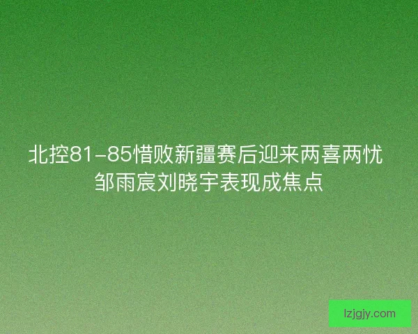 北控81-85惜败新疆赛后迎来两喜两忧 邹雨宸刘晓宇表现成焦点